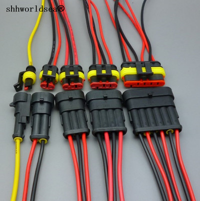 shhworldsea 1.5 комплект 1/2/3/4/5/6 щифт женски мъжки водоустойчив електрически проводник кабел автомобилен конектор автомобилен щепсел