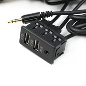 150 CM 3 stilių automobilio prietaisų skydelis, įleidžiamas AUX USB prievado skydelis, automatinio laivo dvigubo USB ilgintuvo laido adapteris, skirtas Volkswagen Toyota