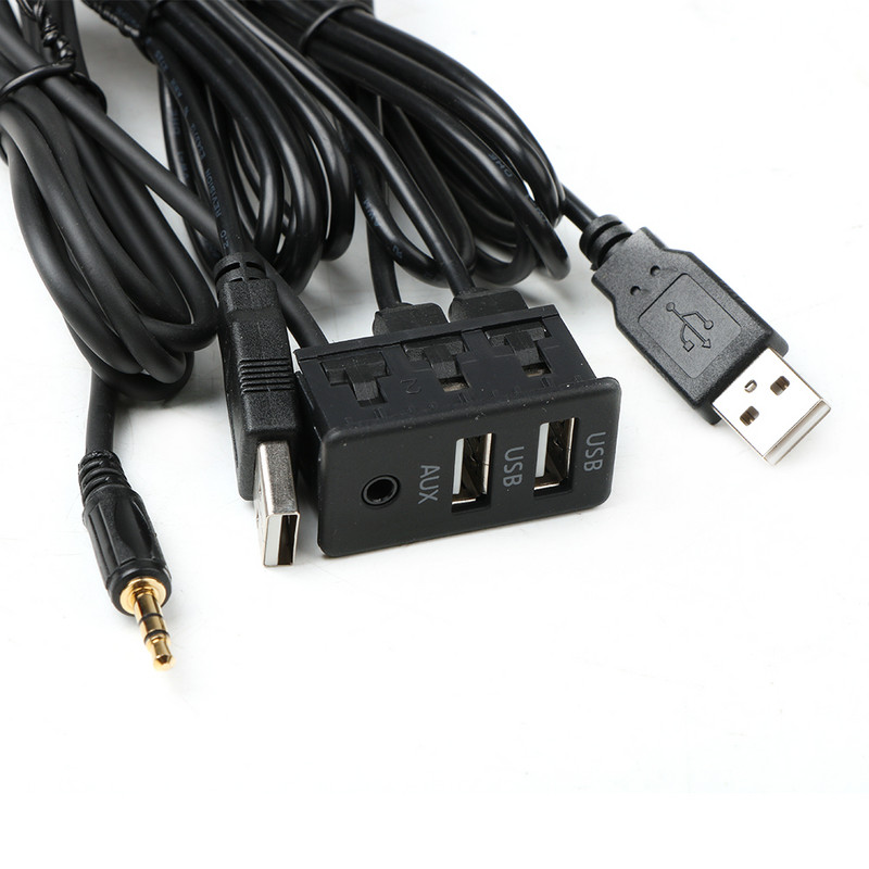 150 CM 3 stilių automobilio prietaisų skydelis, įleidžiamas AUX USB prievado skydelis, automatinio laivo dvigubo USB ilgintuvo laido adapteris, skirtas Volkswagen Toyota