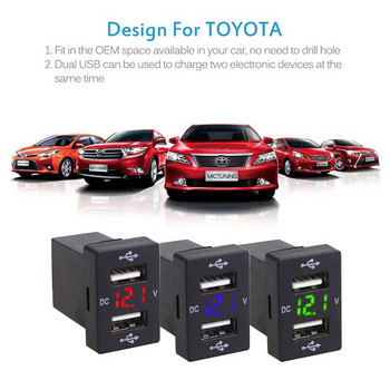 2,1A Dual USB Car Socket Charger 12-24V Promotional LED USB Car Car Adapter Charger for Toyota For Mobile Phone Charger Car D5