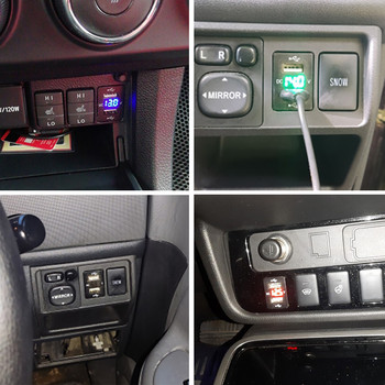 2.1A Dual USB зарядно устройство за кола 12-24V Промоционален LED USB адаптер за захранване за кола Зарядно устройство за Toyota За мобилен телефон Зарядно за кола D5