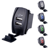 Încărcător de mașină universal dublu USB 12v Nou 3.1A 4.2A 2 porturi Adaptor mini încărcător auto pentru mașină motocicletă rezistent la apă pentru telefon