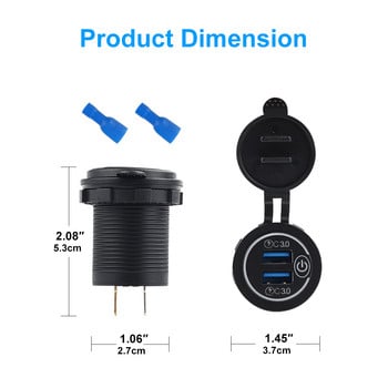 Универсално двойно USB 12v зарядно за кола Ново 3.1A 4.2A 2 порта Мини адаптер за автоматично зарядно устройство за автомобил, мотоциклет, водоустойчив за телефон