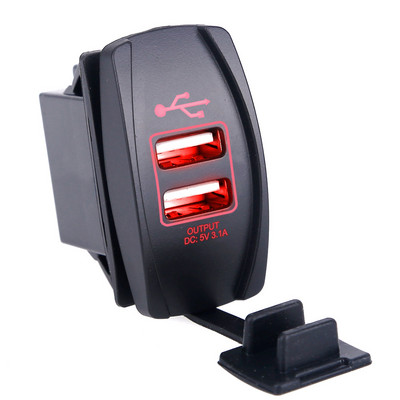 Încărcător de mașină universal dublu USB 12v Nou 3.1A 4.2A 2 porturi Adaptor mini încărcător auto pentru mașină motocicletă rezistent la apă pentru telefon