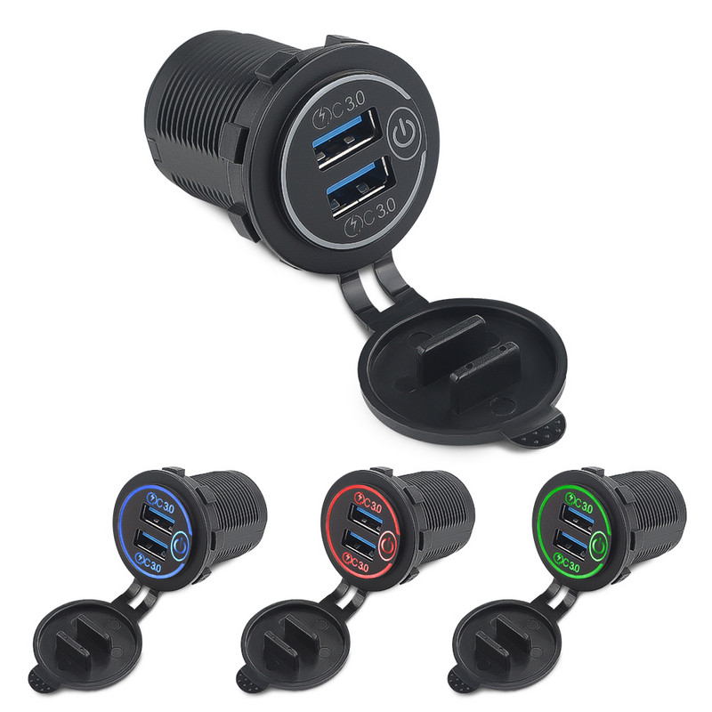 Încărcător de mașină universal dublu USB 12v Nou 3.1A 4.2A 2 porturi Adaptor mini încărcător auto pentru mașină motocicletă rezistent la apă pentru telefon