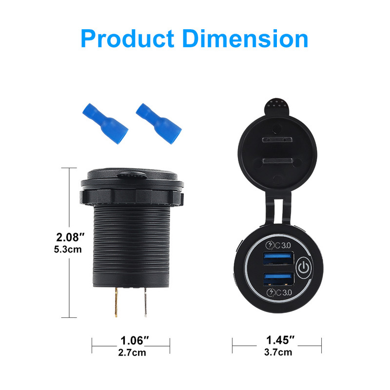 Încărcător de mașină universal dublu USB 12v Nou 3.1A 4.2A 2 porturi Adaptor mini încărcător auto pentru mașină motocicletă rezistent la apă pentru telefon