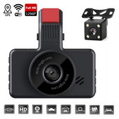 Cameră de bord de 3 inchi 1080P cu lentile duble DVR pentru mașină Înregistrare GPS WiFi încorporat Cameră de bord Înregistrare în buclă cu unghi larg de 170° Monitor de parcare 24 de ore