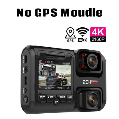 4K Dash Cam Sprint Camera Ultra HD 1080P cu lentile duale DVR auto incorporat Sony Senzor de imagine Camera GPS WIFI ADAS Monitor de vedere nocturna