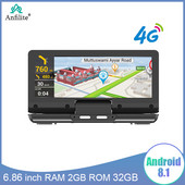 Anfilite 7 collu GPS navigācija RAM2GB ROM 32G 1080P Automašīnas video ierakstītājs Informācijas panelis Android GPS Bezmaksas karte ar aizmugurējo kameru