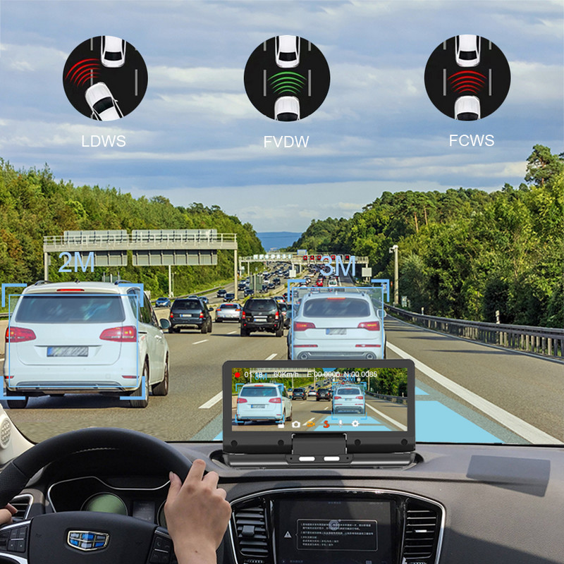 Anfilite 7 collu GPS navigācija RAM2GB ROM 32G 1080P Automašīnas video ierakstītājs Informācijas panelis Android GPS Bezmaksas karte ar aizmugurējo kameru