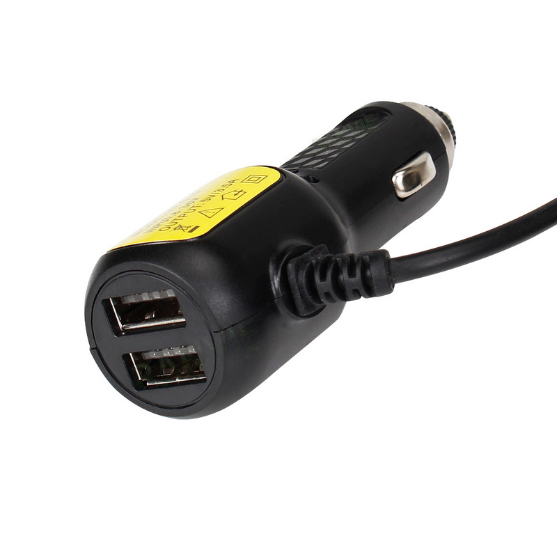 5 V 3,5 A kaks mini-USB-porti armatuurkaamera auto sigaretiadapter süütekaabli pistikupesa laadija DVR-i sõiduki laadimiseks 3,5 meetriga