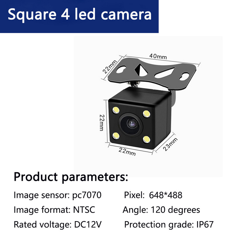Imagine inversă HD 12V ușor de instalat Evitați cablul rupt Viziunea nocturnă Cameră cu monitor cu afișaj invers