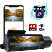 4K UHD Dash Cam 3,16 ιντσών Εμπρός και πίσω οθόνη LCD Dual Dash Camera WiFi Ψηφιακό βίντεο εγγραφής WDR IR Φακός Νυχτερινής όρασης