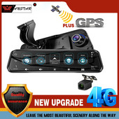Anstar 10'' 4G Rearview Mirror Car DVR 1080P Εγγραφή βίντεο Dash Cam Dual Lens ADAS GPS Navigation Auto Registrar Camera