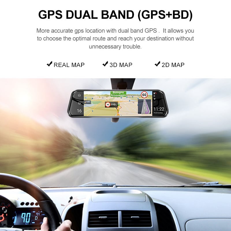 Anstar 10'' 4G Rearview Mirror Car DVR 1080P Εγγραφή βίντεο Dash Cam Dual Lens ADAS GPS Navigation Auto Registrar Camera