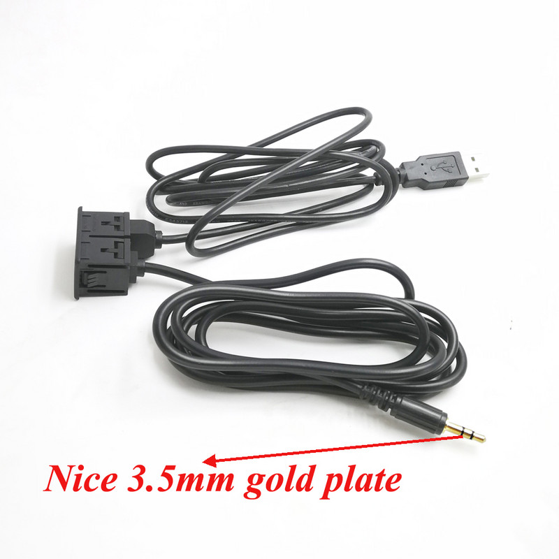 Biurlink 100CM bord de bord pentru mașină, panou cu port USB, Adaptor cablu prelungitor USB AUX de 3,5 mm pentru barcă pentru Volkswagen Toyota