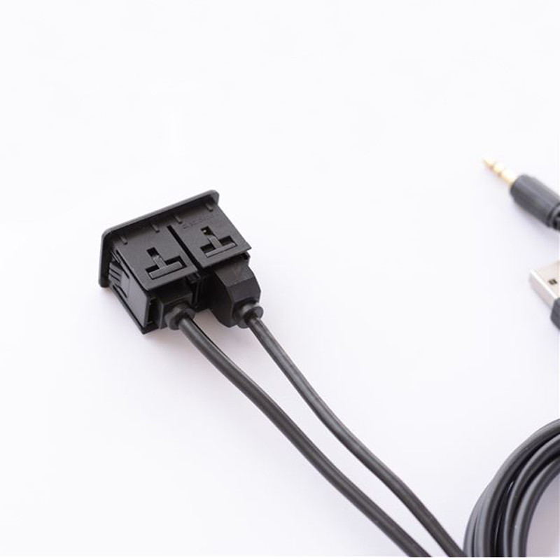 Biurlink 100CM bord de bord pentru mașină, panou cu port USB, Adaptor cablu prelungitor USB AUX de 3,5 mm pentru barcă pentru Volkswagen Toyota