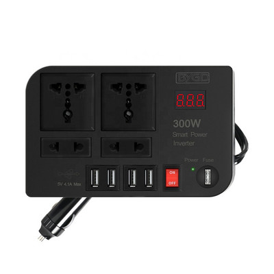 300W Car Inverter DC 12V to 220V Power Converter 4 USB Ports Socket Adapters Automobiles Inverters Parts Accessories