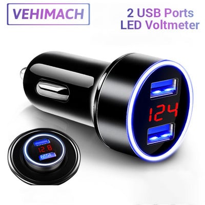 2 USB pieslēgvietas automašīnas lādētājs 5 V/3,1 A ātrās uzlādes cigarešu šķiltavas 12 V/24 V universāls automātiskais strāvas adapteris Xiaomi iPhone Samsung