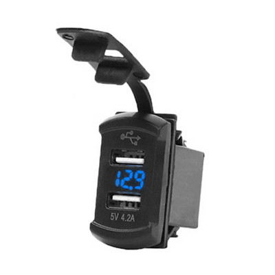 Universalus automobilinis įkroviklis 12V 24V 4,2A ekrano įtampos prievadai Automatinis adapteris Telefonas, atsparus vandeniui, dvigubas USB įkroviklis, skirtas iPhone Huawei Xiaomi