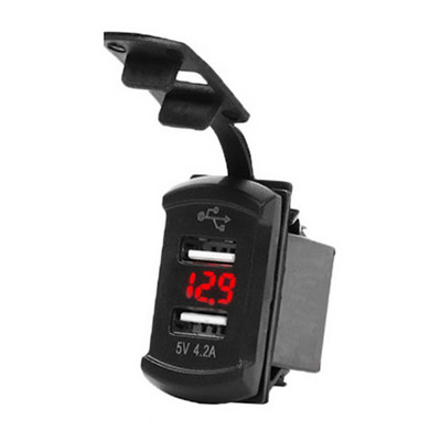 Universalus automobilinis įkroviklis 12V 24V 4,2A ekrano įtampos prievadai Automatinis adapteris Telefonas, atsparus vandeniui, dvigubas USB įkroviklis, skirtas iPhone Huawei Xiaomi