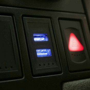 Двойно USB зарядно за кола 2.1A Рокер Адаптер Гнездо за VW Transport T4 Light Вграден Панел за превключване на контакта