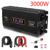 1500W/2000W/2600W võimsusmuundur Modifitseeritud siinuslaine LCD-ekraan DC 12V kuni AC 220V Päikeseenergia 2 USB autotrafo Konverteeri EU pistikupesa