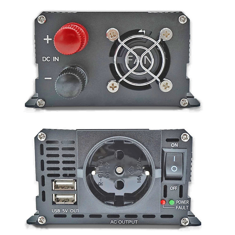 1500W/2000W/2600W võimsusmuundur Modifitseeritud siinuslaine LCD-ekraan DC 12V kuni AC 220V Päikeseenergia 2 USB autotrafo Konverteeri EU pistikupesa