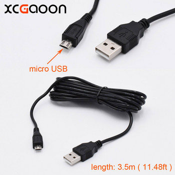 XCGaoon Извит micro USB кабел за зареждане на кола за DVR камера за кола, видеорекордер / GPS / PAD / мобилен, дължина на кабела 3,5 м (11,48 фута)
