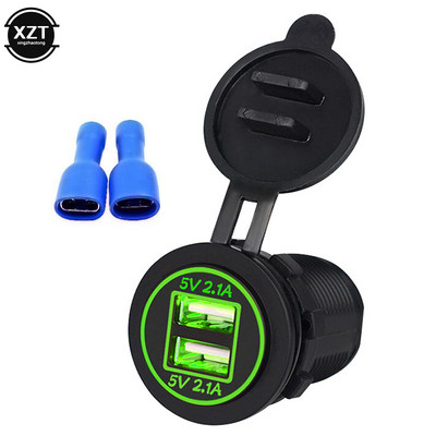 Autós autóstílusú járműtöltő 5 V 4,2 A dupla USB töltőaljzat adapter tápcsatlakozó 12 V 24 V motorkerékpár autó LED-hez