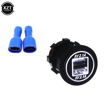 Auto Car-Styling Vehicle Charger 5V 4.2A Διπλή υποδοχή φόρτισης USB Πρίζα ρεύματος προσαρμογέα για μοτοσικλέτα 12V 24V LED αυτοκινήτου