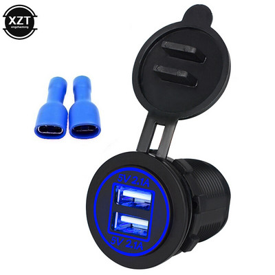 Auto Car-Styling Vehicle Charger 5V 4.2A Διπλή υποδοχή φόρτισης USB Πρίζα ρεύματος προσαρμογέα για μοτοσικλέτα 12V 24V LED αυτοκινήτου