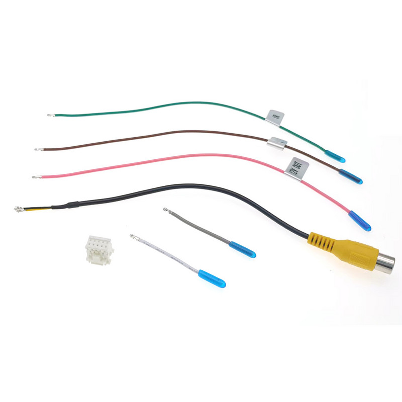 Universaalne 10 kontaktiga auto RCA tahavaatekaamera video sisendkaabli adapteri juhtmestiku pistik Androidi raadio lisaseadmed