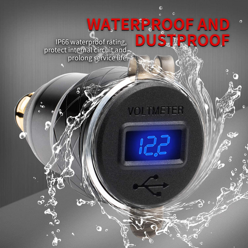 Alumiiniumisulamist QC3.0 USB laadija Din Pistikupesa Toiteväljund Voltmeeter Dual 5V 4.2A Din USB Adapter BMW jaoks