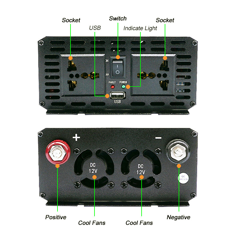 Μετατροπέας αυτοκινήτου DC 12V To AC 220V Power Inverter 3000W 2000W 1000W Portable Car Power Bank Μετατροπέας τάσης ηλιακοί μετατροπείς