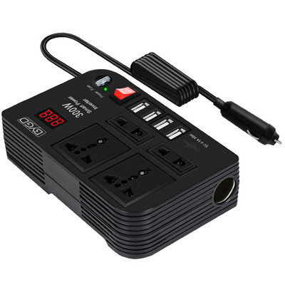 Μετατροπέας αυτοκινήτου 300W Έξοδοι μετατροπέα DC 12V σε AC 220V 4 USB γρήγορης φόρτισης Μετατροπέας ρεύματος γενικής υποδοχής