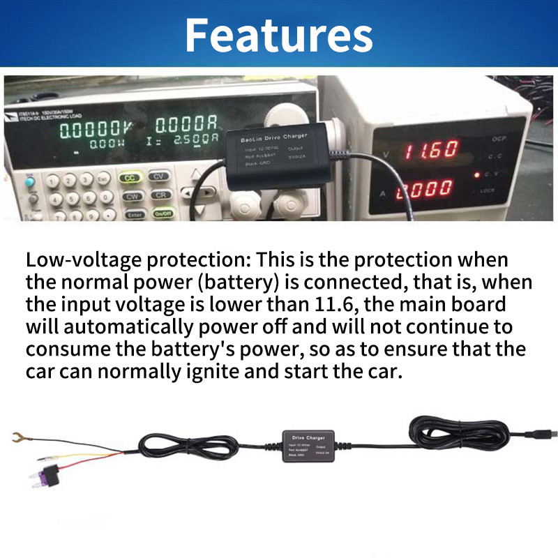 pentru 70mai Cablu de supraveghere a parcării pentru 70mai 4K A800S A500S D07 D08 M300 Kit cablu pentru mașină DVR 24H Kit HW pentru monitor de parcare