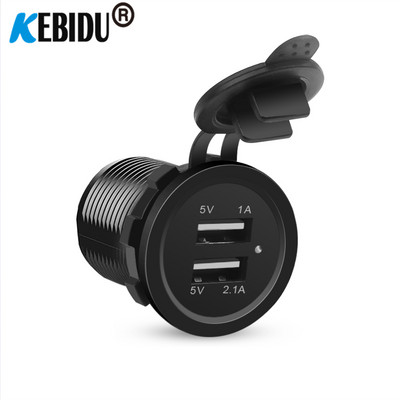 Paadi auto veekindel 12 V kahe USB toitelaadija kahe pordiga adapteri lüliti pistikupesa pistikupesa DC 12 V 3,1 A paneelikinnitusega kiirlaadimine