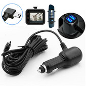 DVR-i laadimiskaabel armatuurkaamera autolaadija mini-USB-kaabel / mikro-USB 11,5 jala toitejuhe 12–24 V DVR-kaamera GPS-i jaoks