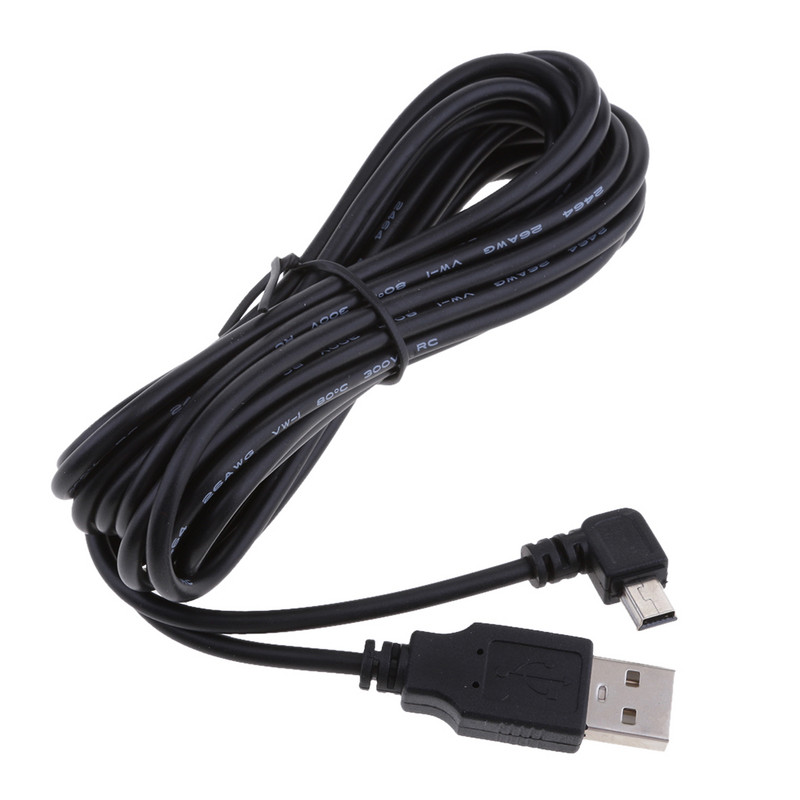3,5 m armatuurlaua kaamera laadija kaabel 5 V 2A USB-mini USB laadija kaabel vasakpoolse käänuga DVR GPS-i laadimiskaabel auto veoautode mobiiltelefonidele MP3