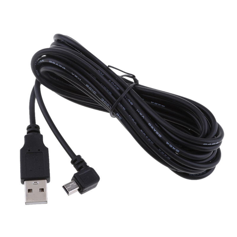 3,5 m armatuurlaua kaamera laadija kaabel 5 V 2A USB-mini USB laadija kaabel vasakpoolse käänuga DVR GPS-i laadimiskaabel auto veoautode mobiiltelefonidele MP3