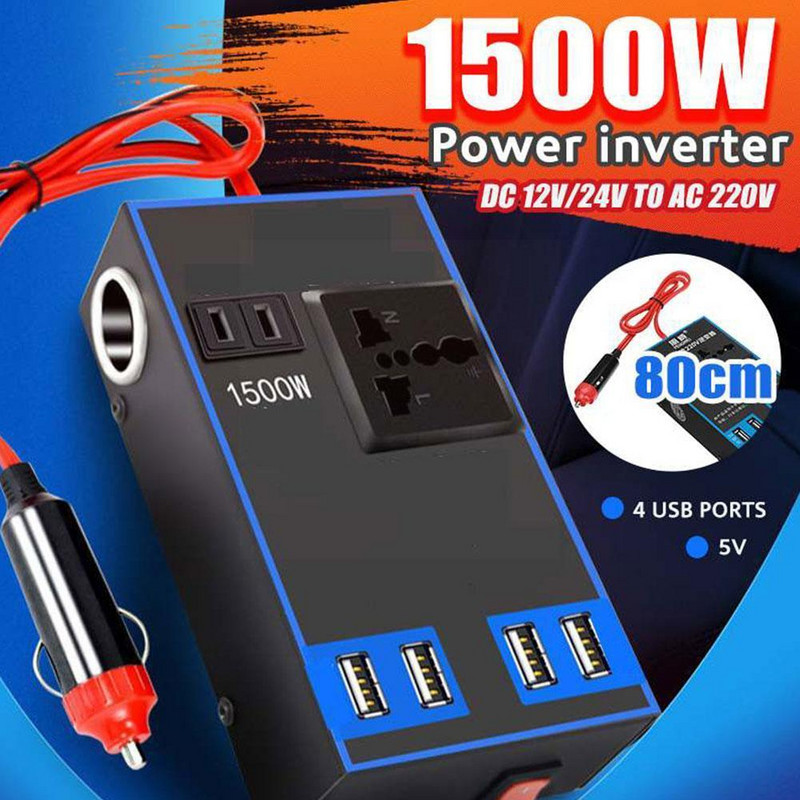 24 V katkematu 12 V–220 V invertermuundur alalisvoolu port 220 V auto vahelduvvoolu muundur / topelt 2,4 A 12 V 110 V USB toega ja LCD G4E1