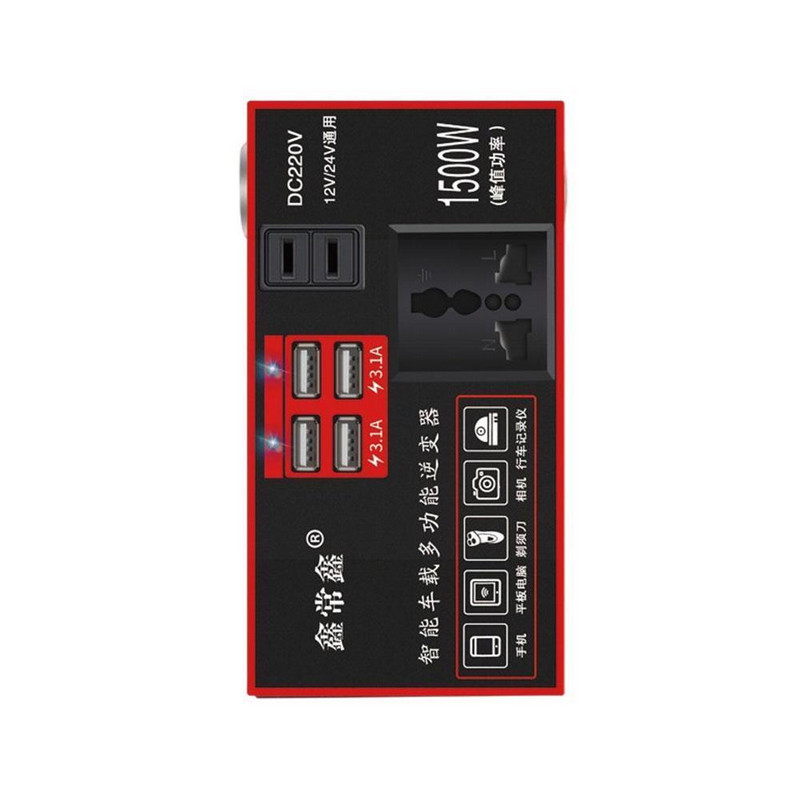 24 V katkematu 12 V–220 V invertermuundur alalisvoolu port 220 V auto vahelduvvoolu muundur / topelt 2,4 A 12 V 110 V USB toega ja LCD G4E1