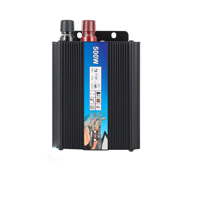 Puhas siinuslaine automaatne inverter 12v kuni 220v 500w inverter, suure võimsusega suure konversiooniga automaatne trafoadapter autotarvikud
