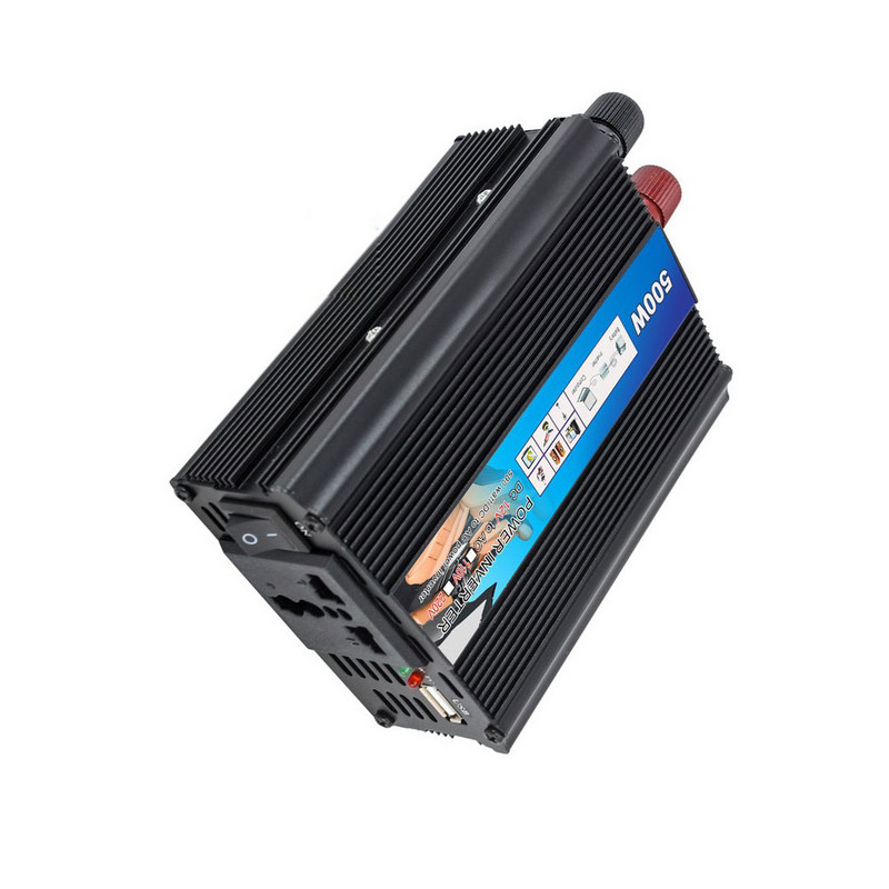Puhas siinuslaine automaatne inverter 12v kuni 220v 500w inverter, suure võimsusega suure konversiooniga automaatne trafoadapter autotarvikud