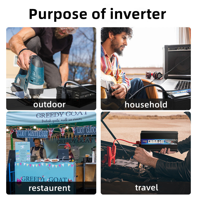 Puhas siinuslaine automaatne inverter 12v kuni 220v 500w inverter, suure võimsusega suure konversiooniga automaatne trafoadapter autotarvikud