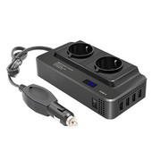 Automobilski pretvarač 200w 12v u 220v pretvarač napona s pametnim digitalnim zaslonom u stvarnom vremenu s EU utičnicom