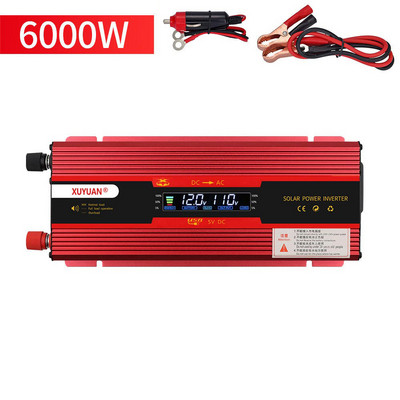 12V 220V Power Inverter 3000W 4000W 6000W Car Inversor Solar Inverter Μετατροπέας τροφοδοσίας με φορτιστή Οθόνη LCD Τάση