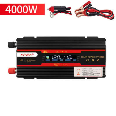 12V 220V мощност инвертор 3000W 4000W 6000W кола инвертор слънчев инвертор захранване конвертор със зарядно LCD дисплей напрежение