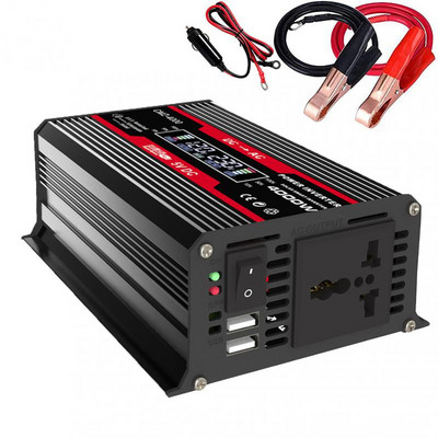 4000W Car Power Inverter DC 12V To AC 220V Modified Sine Wave Car Adapter Converter USB AC Outlets Solar Car Power Converter